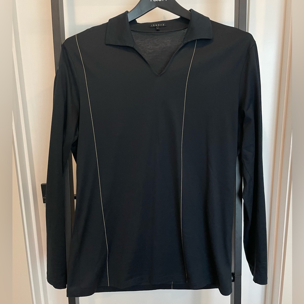 Theory Black and Gold Dress Shirt